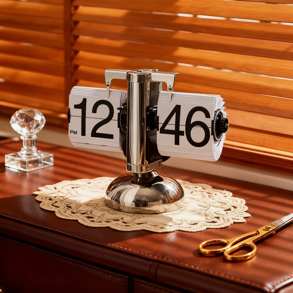 复古金属翻页日历桌面摆件客厅装饰工业风几何造型日常送礼