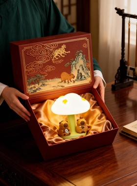 新中式蘑菇树脂小夜灯乔迁送礼