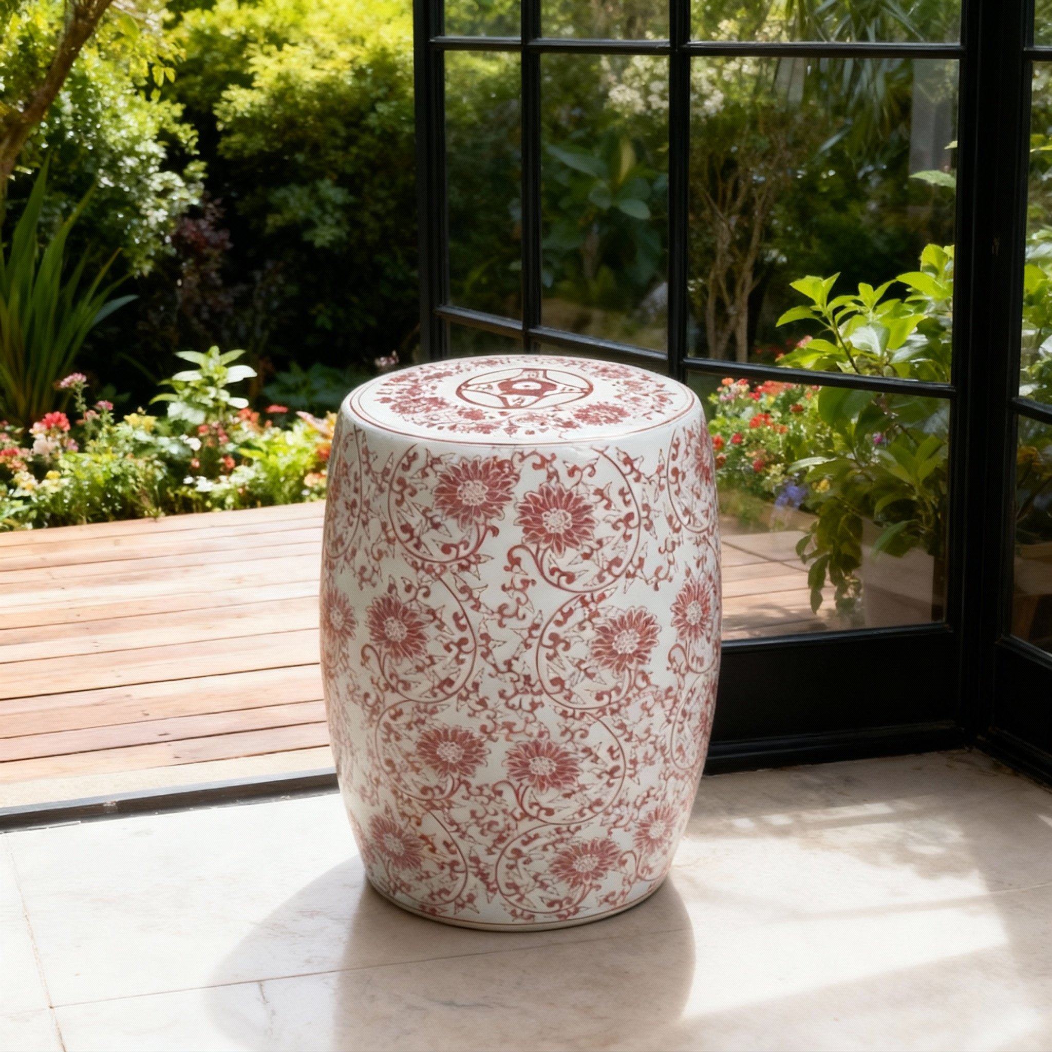 新中式陶瓷花鸟纹鼓凳庭院落地坐凳手工陶瓷工艺品,家居饰品,落地摆件,淘宝优惠券,粉丝福利购,淘宝优惠卷