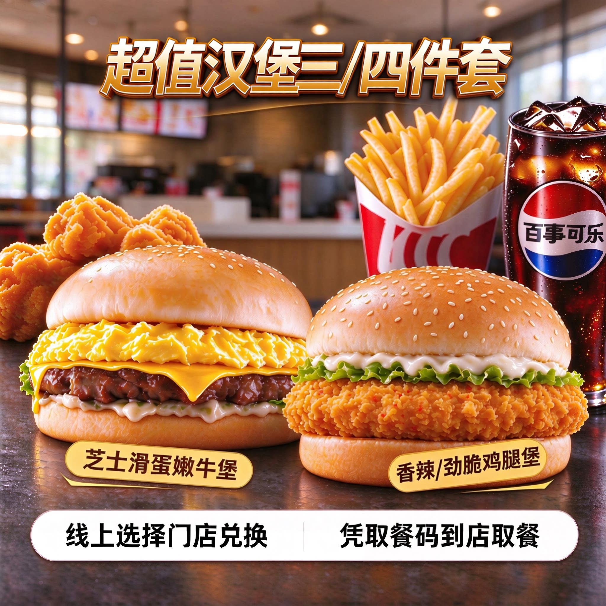 KFC肯德基套餐优惠券芝士滑蛋嫩牛汉堡鸡肉卷鸡腿堡奥尔良代下单