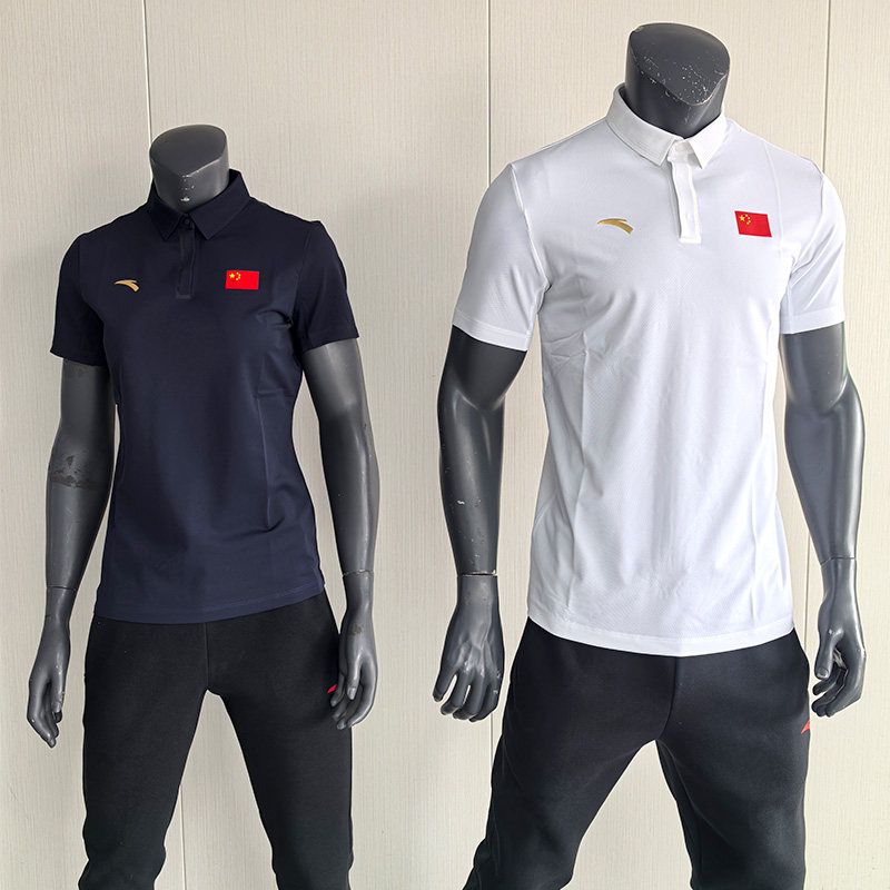短袖POLO衫国家队运动青年速干中国国旗半袖安踏25新款冰丝