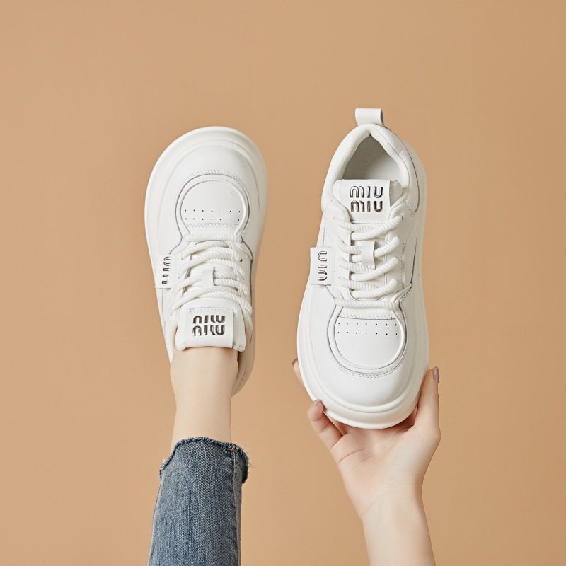 爆款百搭厚底小白鞋女2025新款夏季白色休闲板鞋面包鞋透气运动鞋,女鞋,时尚休闲鞋,淘宝优惠券,粉丝福利购,淘宝优惠卷