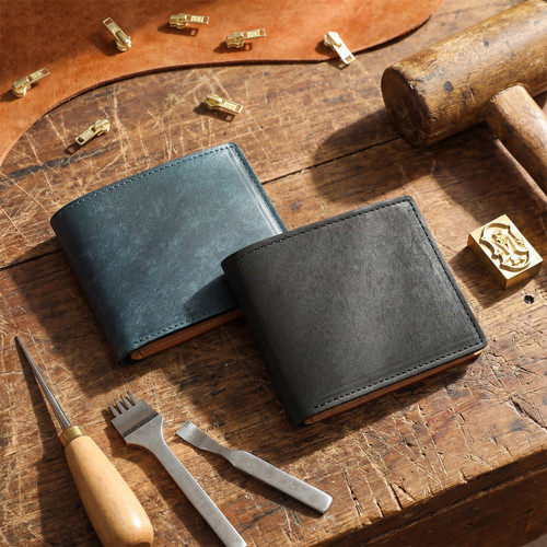 复古个性植鞣皮男士短款真皮钱包