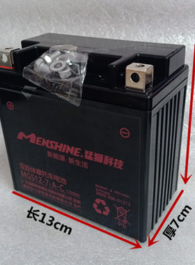 摩托车电瓶12N7-4A钱江龙QJ150-19A/19C钱江150电瓶12V7A免维护