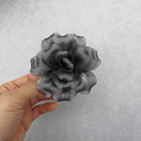 Design three-dimensional French high-end layering rose brooch, lustrous gauze art peony flower brooch clothing accessories thumbnail 2