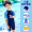 Little Shark navy short sleeved shorts+swimming cap+goggles+swimming bag+water sleeves