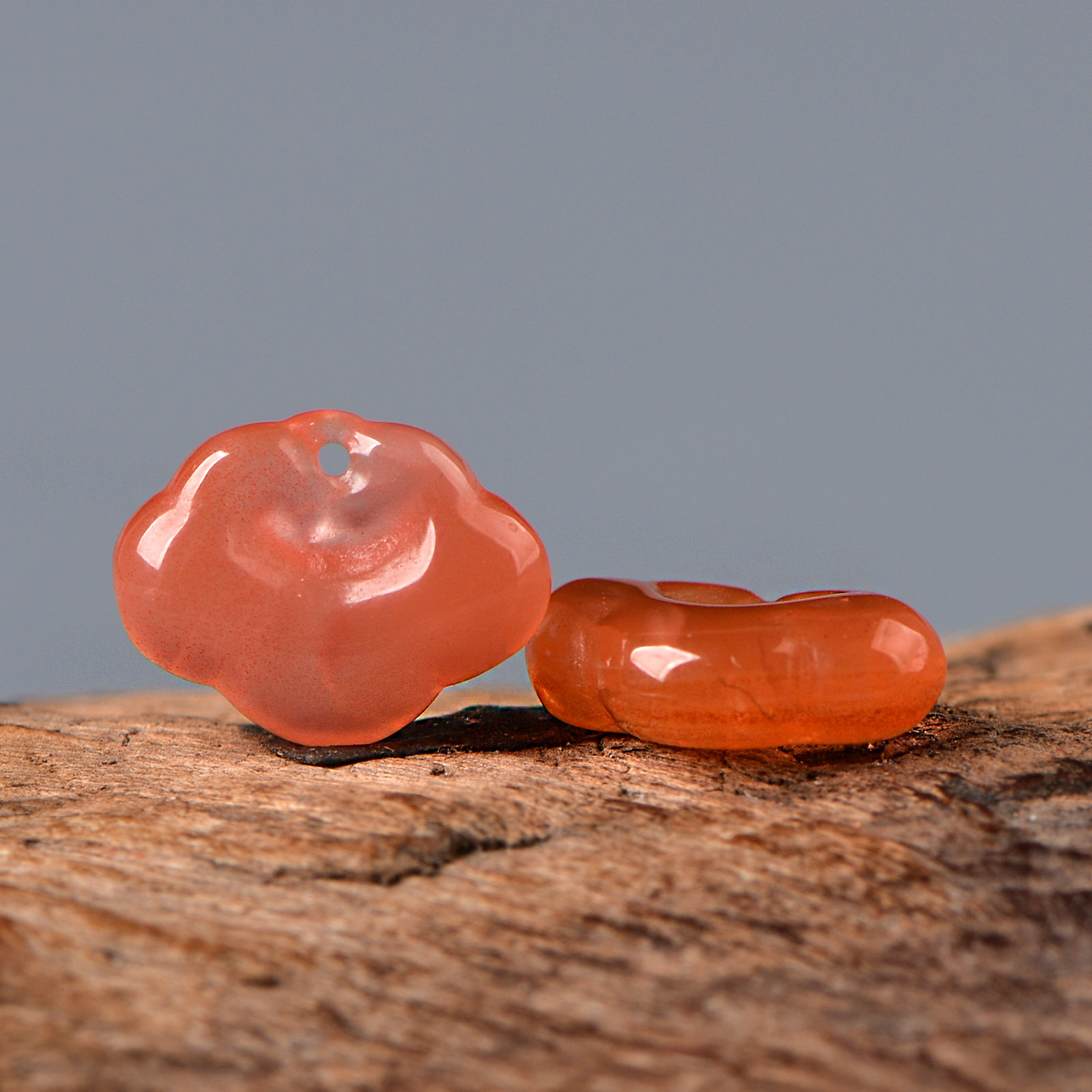 天然南红玛瑙雕刻如意DIY配件