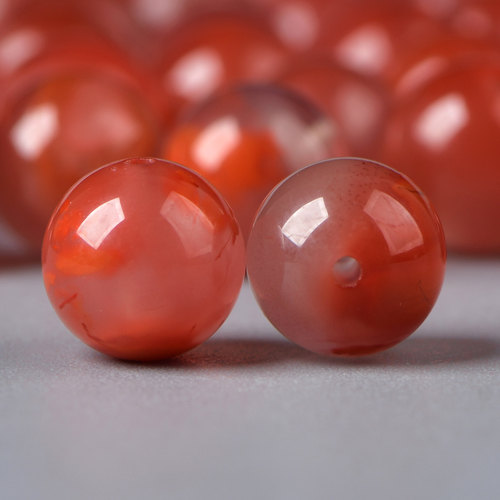 天然瓦西料火焰红南红玛瑙散珠子