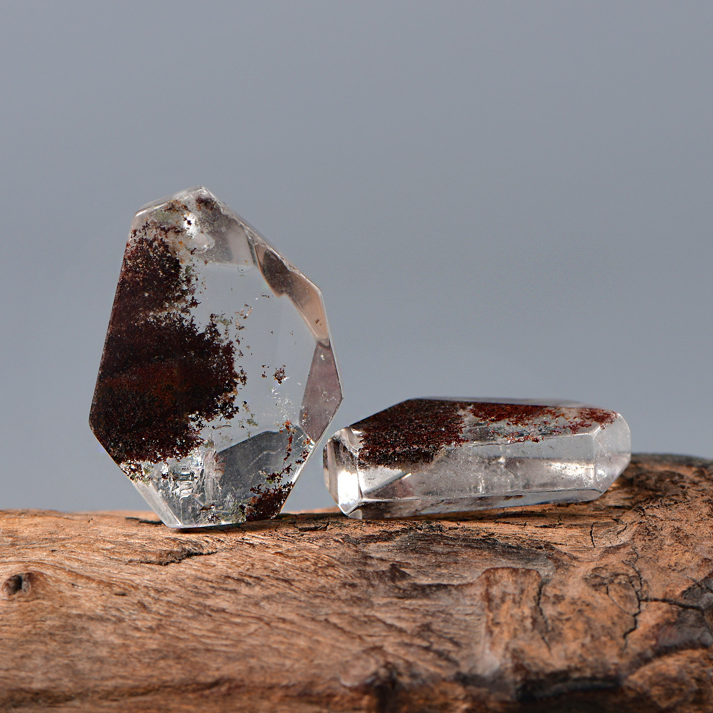 天然红幽灵水晶随行吊坠DIY配件