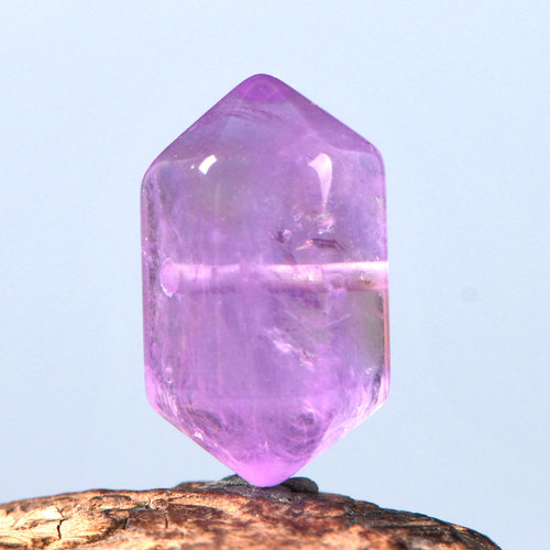 天然紫水晶薰衣草切面双尖散珠子