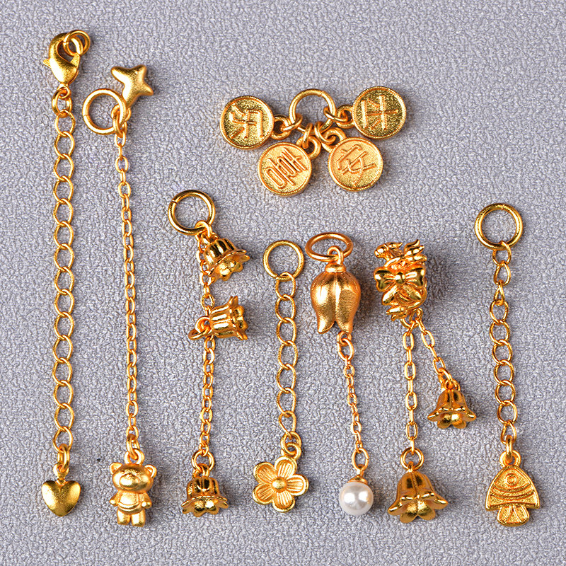 沙金铜镀金延长链手工链条金色配件DIY龙虾扣铃兰花小鱼五瓣保色,饰品/流行首饰/时尚饰品新,链条,淘宝优惠券,粉丝福利购,淘宝优惠卷