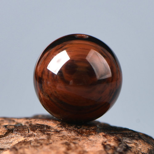 天然水晶天眼红曜石单珠散珠子