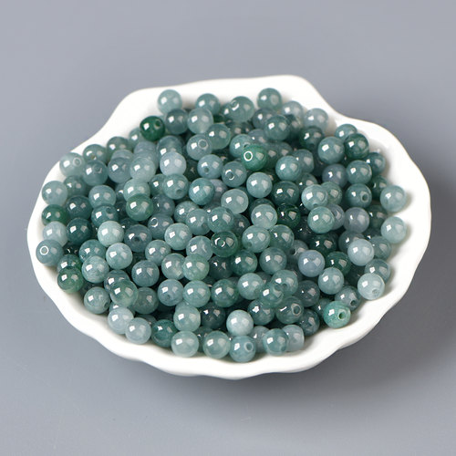 天然蓝水翡翠圆珠散珠diy串珠