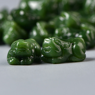 天然和田玉碧玉貔貅雕刻DIY串珠配珠手串项链单个高品质配件