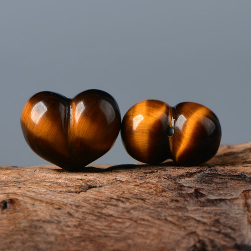 天然水晶虎眼爱心手链饰品配件