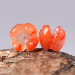 天然水晶南红玛瑙雕刻铃兰花小花散珠子diy手工饰品配件材料串珠