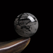 5A天然奶油体黑发晶散珠diy水晶饰品配件单珠串单颗发晶男款 配件