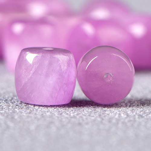 天然紫锂灰老型珠散珠子diy