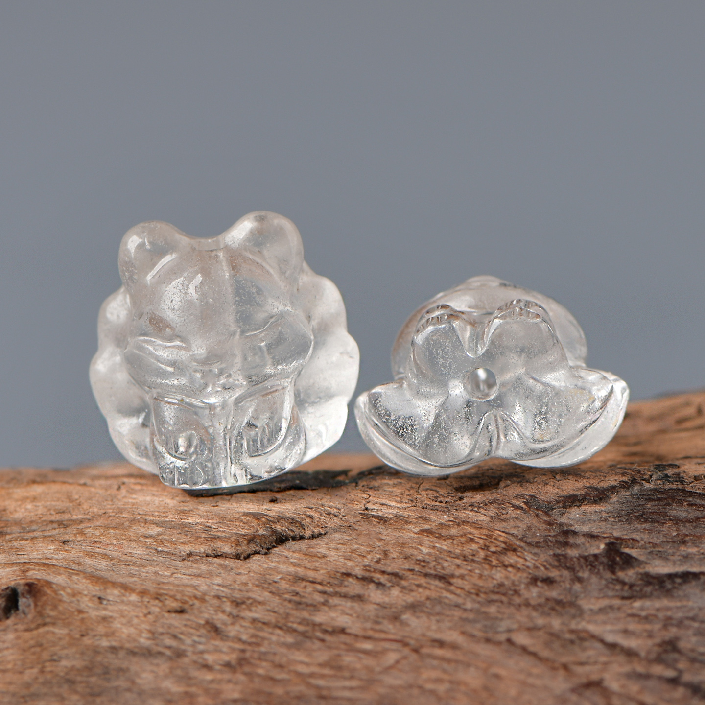 天然白水晶九尾狐散珠DIY串珠