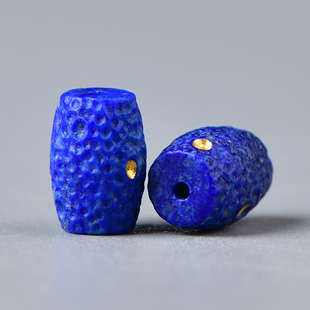 天然水晶老料青金石陨石坑桶珠散珠子DIY手工饰品配饰串珠单珠