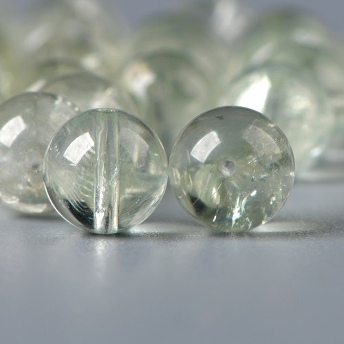 天然绿水晶阿赛单珠散珠子