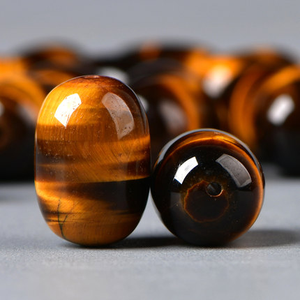 7A天然水晶虎眼石闪电纹桶珠散珠子diy手工串珠饰品配件路路通