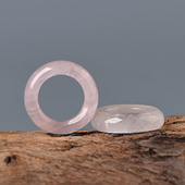 天然水晶粉水晶跑环吊坠DIY手工饰品配饰串珠雕刻珠手串项链高品