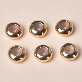 铜镀金硅胶定位盘珠扁珠调节水泡珠 手工diy串珠手链饰品配件