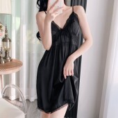 赵露思同款 感冰丝吊带睡裙性感蕾丝纯欲宫廷风家居服 睡衣女法式