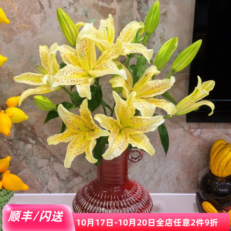 老虎沐恩百合鲜切花10枝顺丰速运