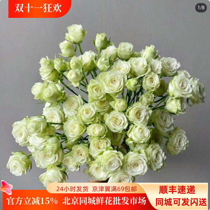 繁星婚礼花材女神节淡淡绿色闪送