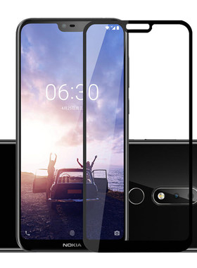 适用于诺基亚X6/6.1plus全屏钢化膜Nokia6二代 6.1覆盖plus屏幕X5贴膜硬边