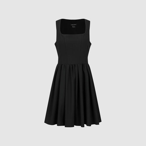 UR国内2026春夏女装魅力U型领褶皱收腰无袖连衣裙UWG760091