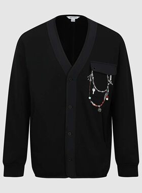 UR国内2025冬季男装潮流刺绣V领抓绒超宽松夹克外套UUN150003