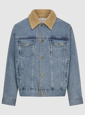 UR国内2025冬季男装休闲撞色翻领多口袋牛仔外套UUY850029