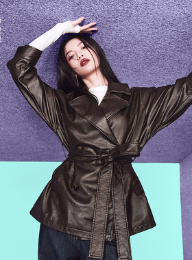 UR国内2025冬季女装钟楚曦同款复古摩登腰带外套UWU150029