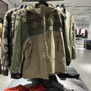 UR国内2025春季男装时尚撞色超宽松连帽夹克外套UML150003