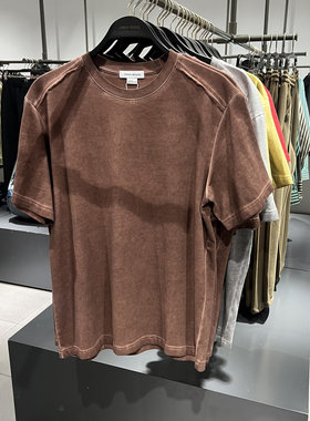 UR国内2025春季男装时尚洗水立体章仔装饰短袖T恤UMY450016