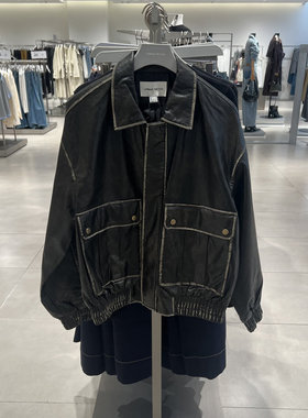 UR国内2025冬季男潮流复古翻领皮衣宽松皮夹克外套UUV150030