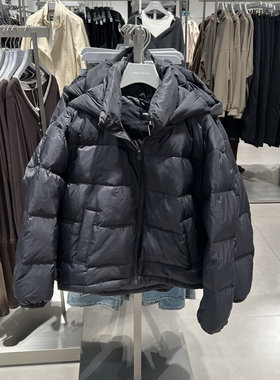 UR国内2025冬季女装简约休闲连帽绗缝宽松羽绒服UWM150052