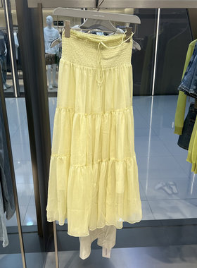 UR国内2025夏季女装设计感打揽多层设计感A字半裙UWH550047