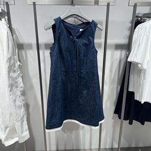 UR国内2026夏季女装休闲系绳撞色拼接牛仔连衣裙UYY860152
