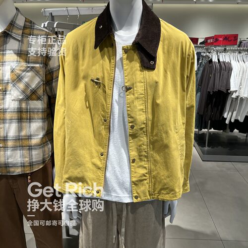 UR国内2026秋季男装休闲撞色超宽松棉质夹克外套UML160064