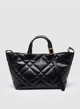 UR国内2025冬季女士气质菱格绗缝托特单肩斜挎包UAWB60034