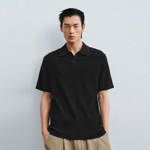 UR国内2026夏季男装时尚都市简约纯色短袖针织衫UMF960016