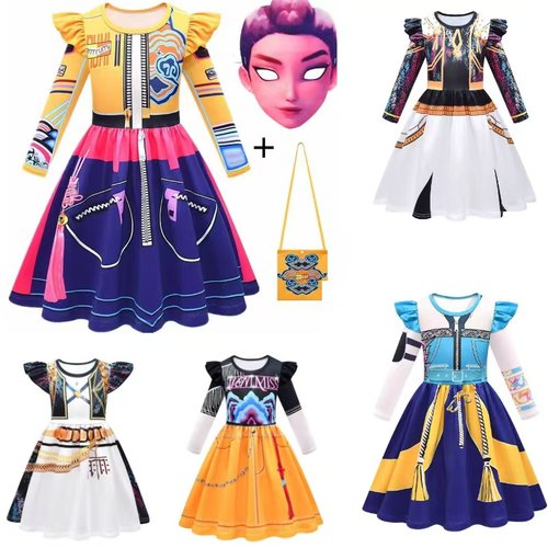 kpop猎魔女团服装女童zoey米拉鲁米rumi长袖连衣裙儿童万圣节cos