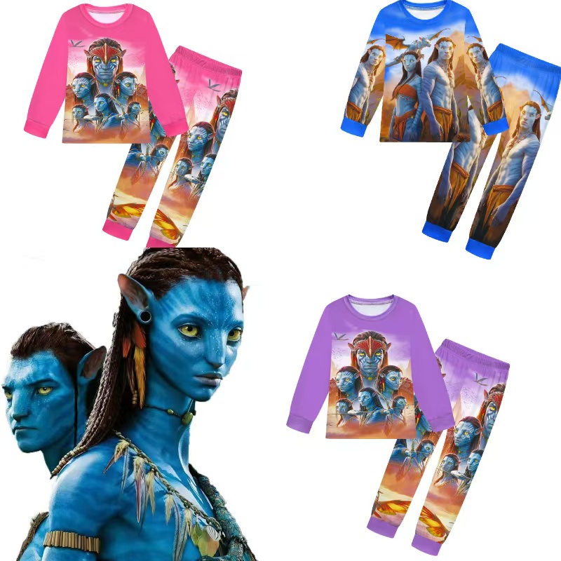 新款儿童cosplay阿凡达Avatar 两件套  童装春秋睡衣长袖长裤套装