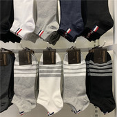 韩国男袜东大门kikiyasocks2022春季 袜子街头条纹低帮矮腰短筒袜