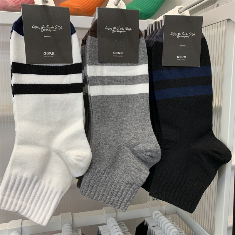 ggorangnae韩国东大门秋季新款男袜街头运动风拼色条纹束腰短筒袜,女士内衣/男士内衣/家居服,短袜,淘宝优惠券,粉丝福利购,淘宝优惠卷
