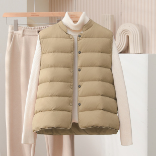 轻薄立领羽绒服女马甲背心秋冬轻便内胆外穿百搭时尚 保暖坎肩 短款